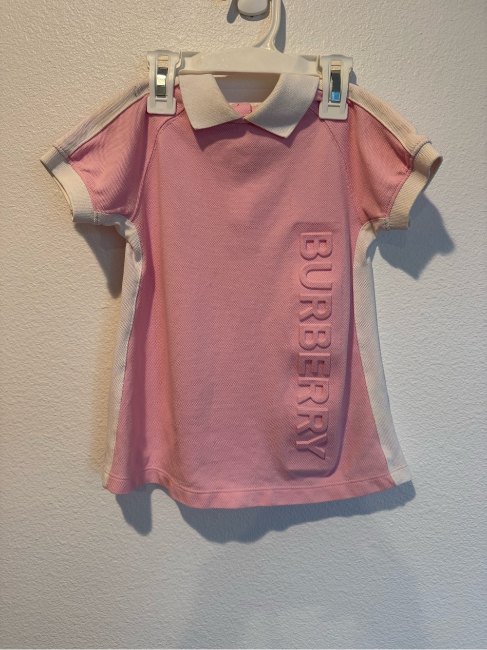Burberry Pink & Cream Girls' Logo Polo Shirt Dress